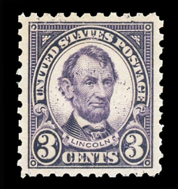 US 584 Three-cent Lincoln P. 10