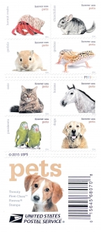 5106-25 Pets Booklet Pane of 20