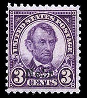 US 672 Three-Cent  Lincoln, Ovpt: Nebr.