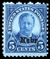 US 674 Five-Cent Roosevelt, Ovpt: Nebr.