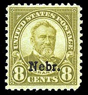 US 677  Eight-cent Grant, Ovpt: Nebr.