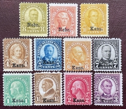 US 658-68 Kansas Ovpt. Set