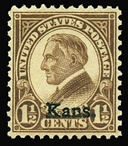 US 659 One & One-half-Cent Harding Ovpt: Kans.