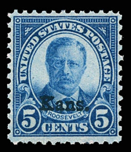 US 663 Five-cent Roosevelt, Ovpt: Kans.