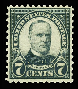 US 665 Seven-cent McKinley, Ovpt: Kans.