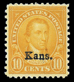 US 668 10-cent  Monroe, Ovpt: Kans.