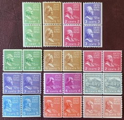 US 839-51, 1938 Presidential Coil Line Pairs