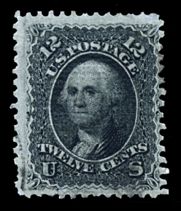 US 85E 1868 Twelve-Cent Washington Black,  "Z" Grill