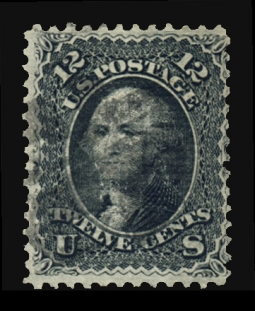 US 85E 1868 Twelve-Cent Washington Black,  "Z" Grill