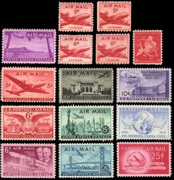US C32-C46, 1946-1952 Airmail Set