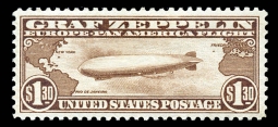 US C14 $1.30 Graf Zeppelin Stamp